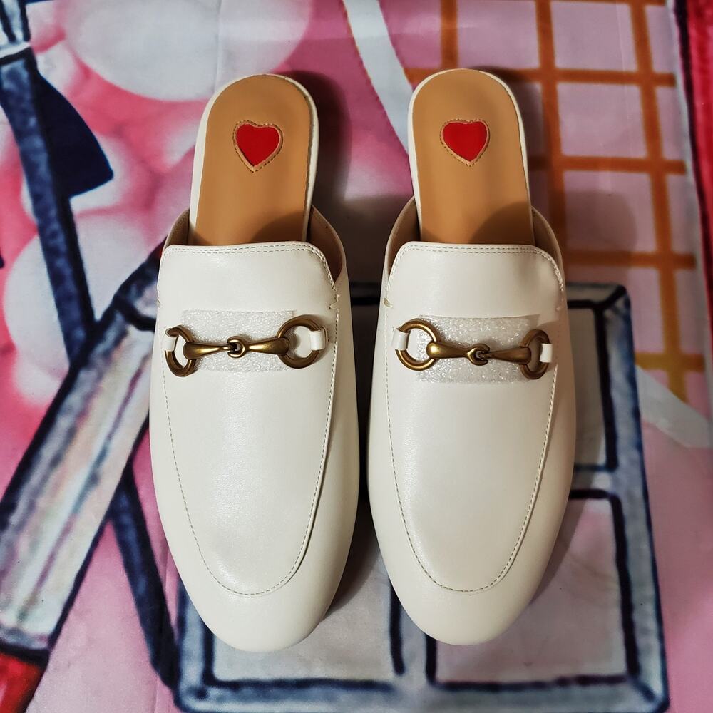 Women Mules Leather Slip On Mule Backless Low Heel Loafers Slide Slippers sz 9 - Picture 11 of 12